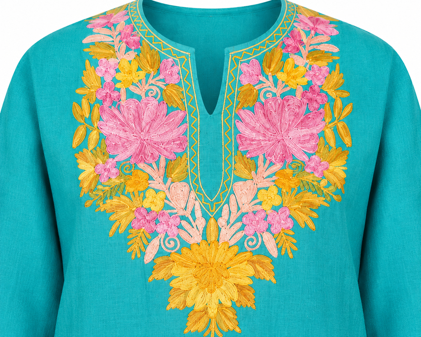 Kashmir Aari cotton Co-Ord Set | Dark Teal